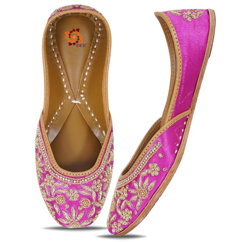 DFR Traditional Hand Dabka Zari Embroidery Comfortable Sole Cushi...