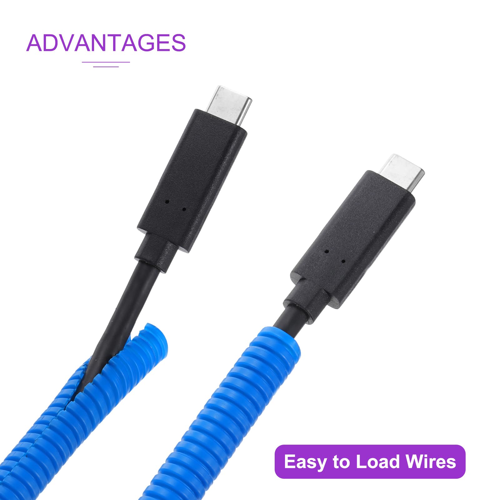 DMiotech 3meter Wire Loom Split Tubing 9.5mm, Cord Protectors from Pet Flexible Conduit Cable Management for Office, Home, Garden, Blue - Image 4