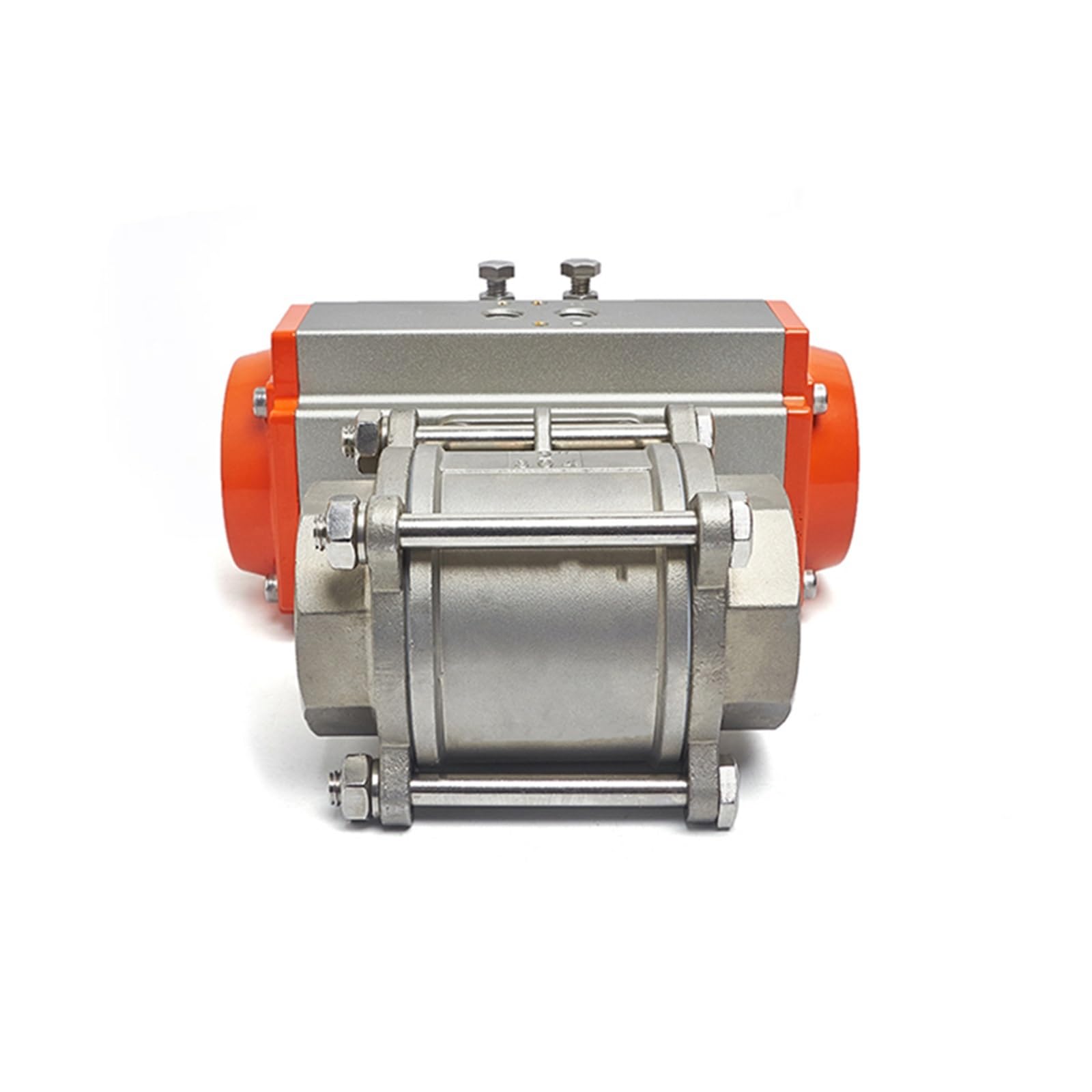 HDPHCRIUN Q611F-16P 3inch Three Piece 304 Stainless Steel High Platform Pneumatic Ball Valve DN80 With Double Acting Cylinder 1Pcs(AT 3)