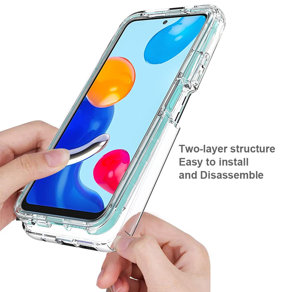 GOGME Cover per Xiaomi Redmi Note 11 4G / Redmi Note 11S 4G, Ultra Sottile Gradiente Colori Rugged Custodia Trasparente con Cornice in TPU Copertura, Staccabile Silicone Antiurto Cover, Bianca