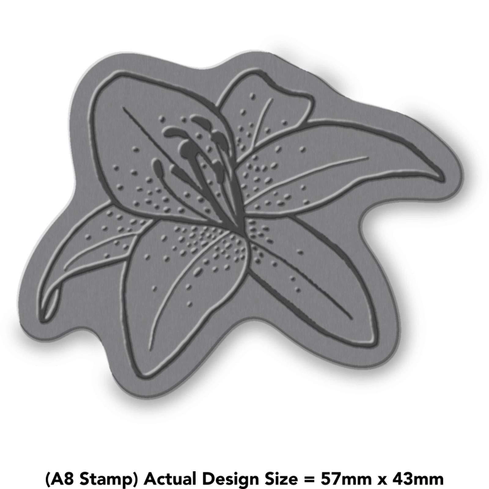 'Lily Flower' Rubber Stamp - Unmounted Design for Crafting & Scrapbooking, A8 (RS00021066)