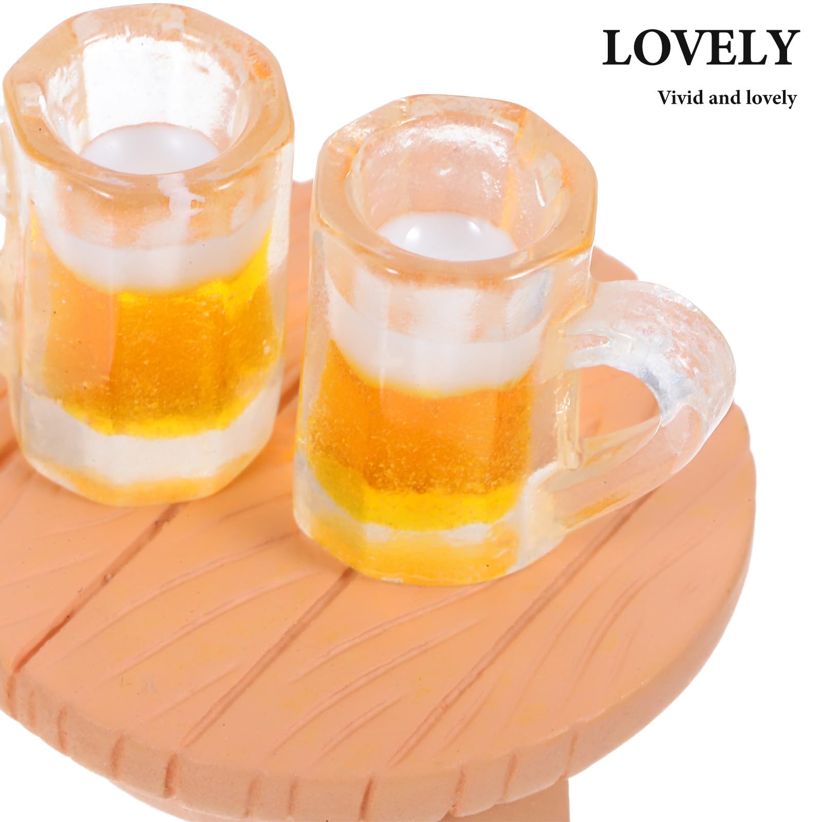 Homoyoyo - Mini Ensemble Plage Avec Parasol Et Palmier - 2 Kits Accessoires Miniatures Pour Maison De Poupée - Chaise, Table Ronde Et Boissons Incluses