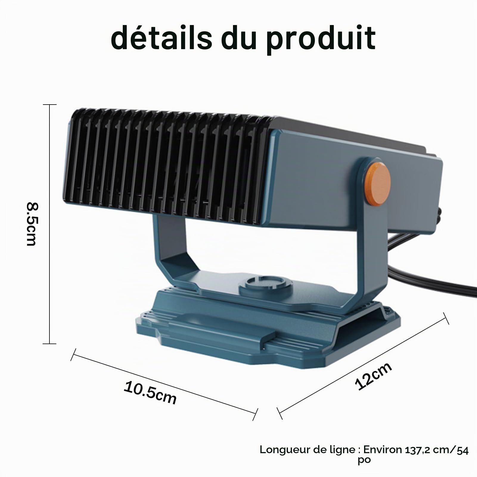 Chauffage de Voiture, 12 V 150 W Réchauffeur de Voiture Portable Allume Cigare 2 en 1 Chauffage Refroidissement Ventilateur Degivreur Pare Brise pour Toutes Les Voitures