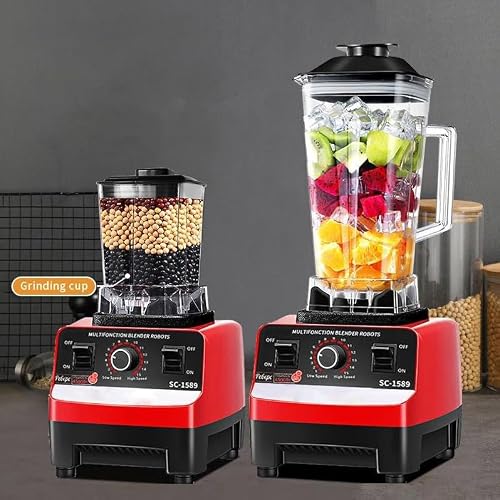 4500W Countertop Blender, Professional Food Processor, 2L Large Capacity Jug Blender with Spare 600ml Grinding Cup, 15 Speed Smoothie Blender for Smoothies, Shakes, Frozen Drinks, Ice, Sauces - Image 8