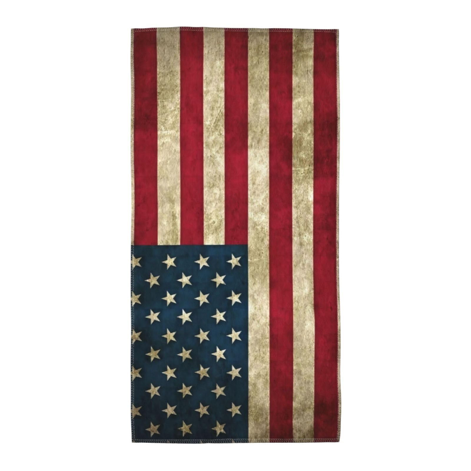 American Flag Fashion Printed Long Bath Towel For Pool Side Seaside Holiday