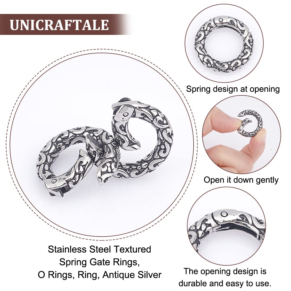UNICRAFTALE 2 Pz Stile Tibetano Anelli A Molla 304 Moschettoni