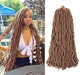 Brown Soft Locs 24 Inch-Faux Locs Crochet Hair For Black Women 7 Packs Crochet Locs Goddess Locs Crochet Hair Pre Looped Braiding Hair Extensions (24 Inch (Pack of 7), #30)