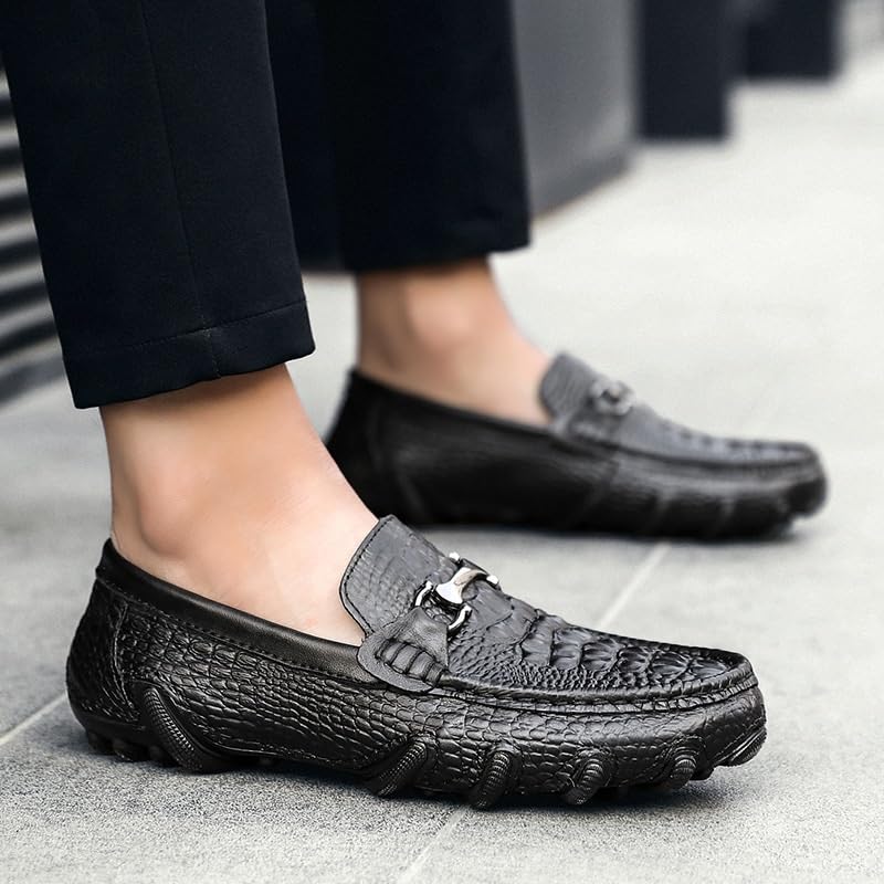 Men's Patent Leather Platform Loafers Round Toe Penny Business Formal Slip-On Dress Shoes Comfortable Office Wear2