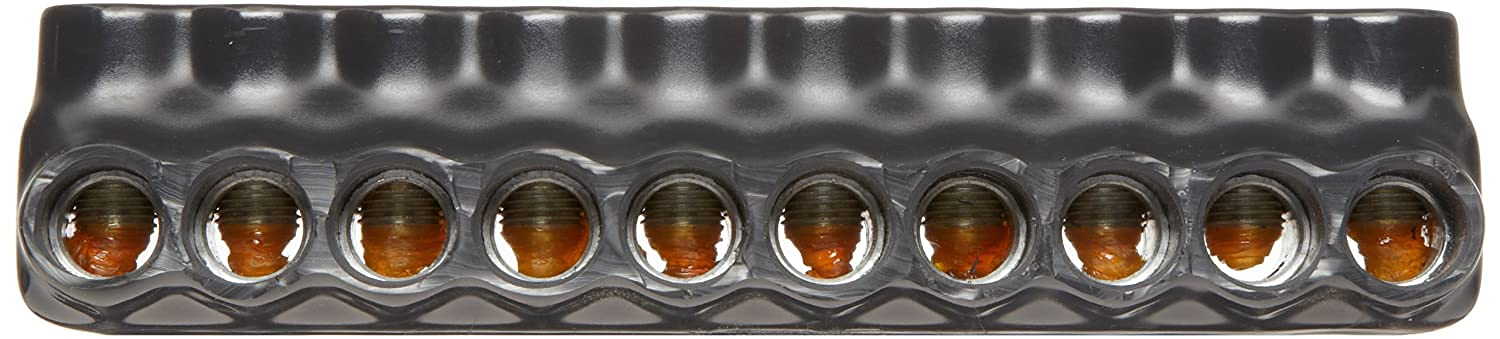 Morris Products 97650 Black Insulated Multi-Cable Connector - Dual Entry 10 Ports 250-6 Wire Range, 2-Pack