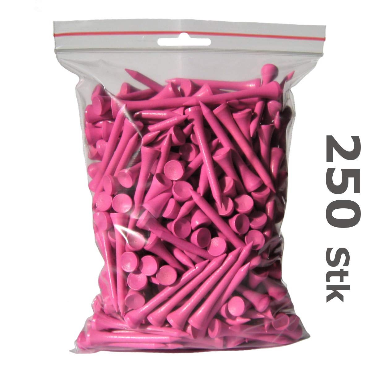 Golf TEES - 54 mm (2 1/8") - 2500 Stück - Holz - Farbe: pink