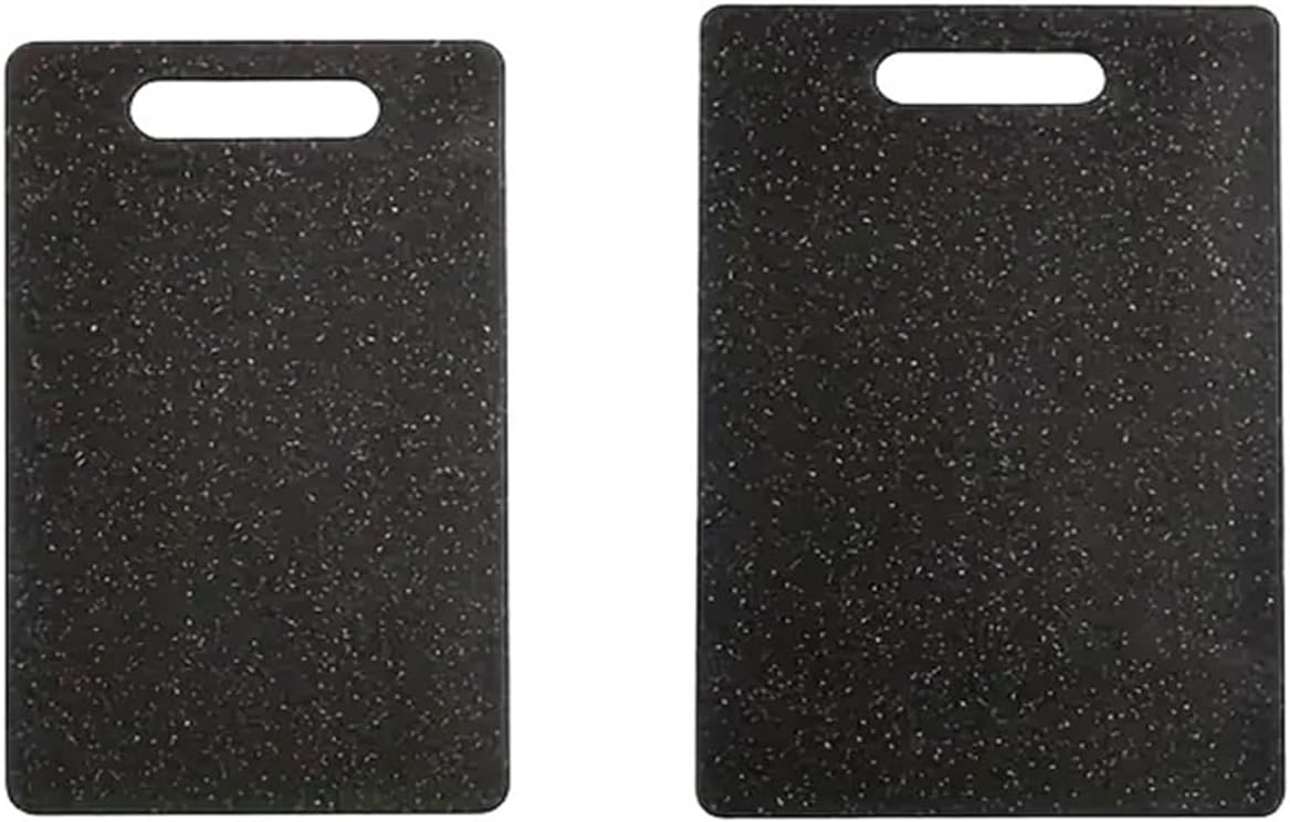 Kitchen Cutting Board Imitation Marble Plastic For Meat Fruit And Vegetable Double Sided Chopping Black(Sl-2pcs)
