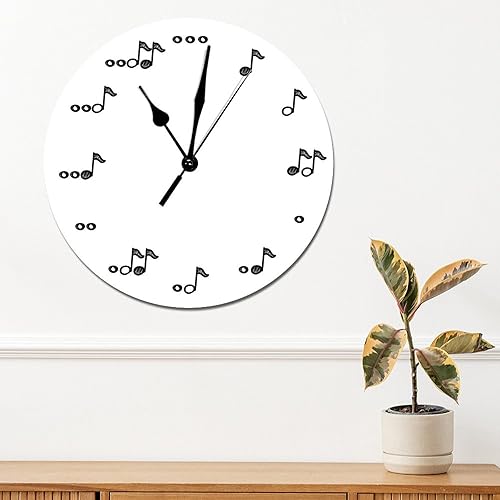 Miniatura 3 de ArogGeld Reloj de pared de PVC de 15 pulgadas, silencioso, sin tictac, cuadrado, con notas musicales, funciona con pilas, moderno, para decoración