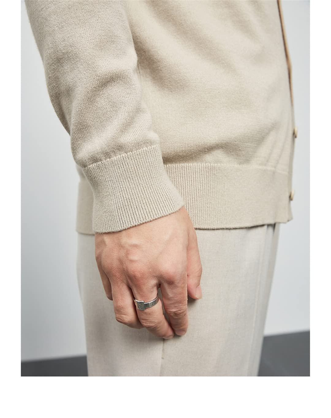 Zadaos Cárdigan Hombre Otoño Color Sólido Punto Cardigan Algodón Casual Botón Cardigan Suéter, gris, XXL