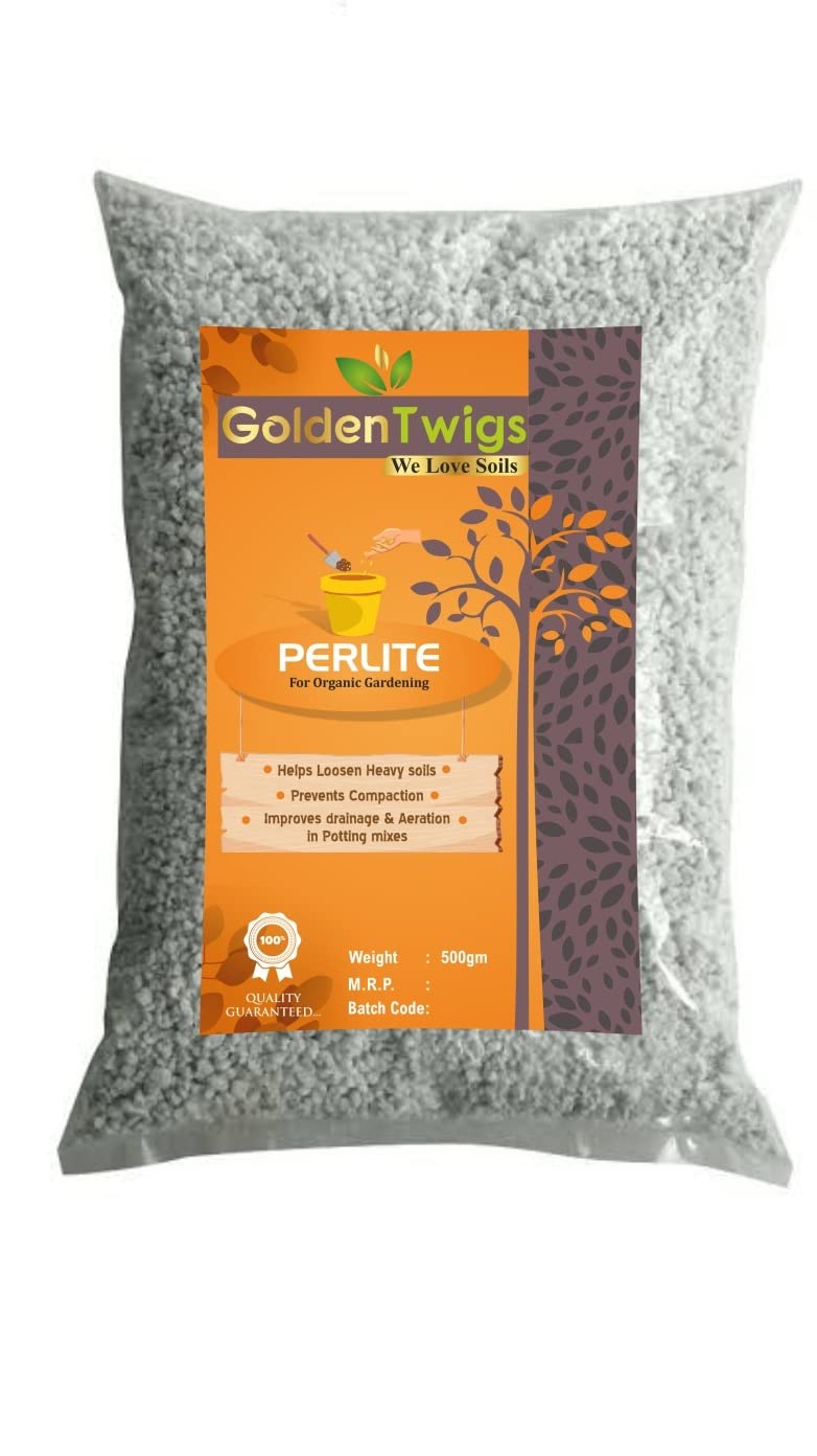 Golden Twigs Perlite 500gm for Hydroponics & Horticulture Terrace Gardening, Essential Soil Conditioner Healthy Root Growth Retains Moisture Allows Aeration (500 Gram) (B0BG21V96G) Amazon Price History, Amazon Price Tracker