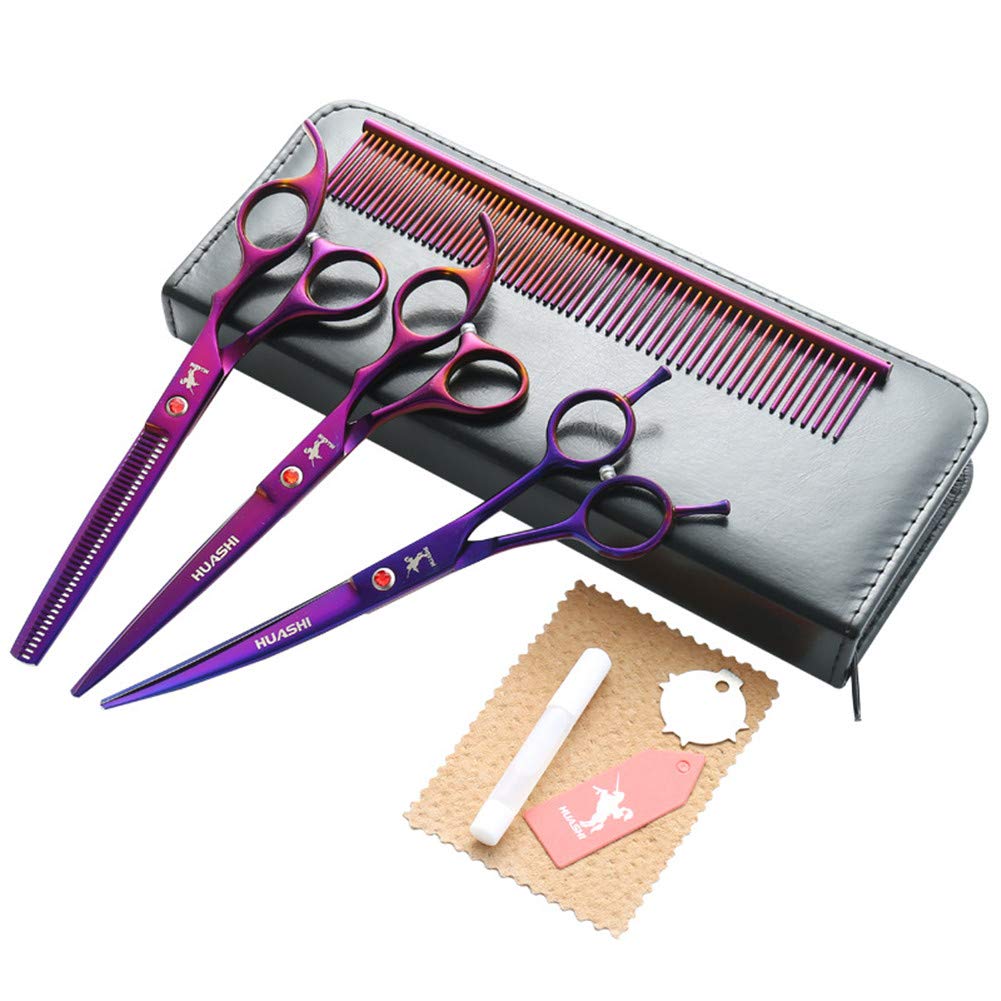 Professional Pet scissors,7.0 inch Grooming Scissors Set Straight Curved Cutting Thinning Shears Pet Dog Cat Scissors 3pcs set