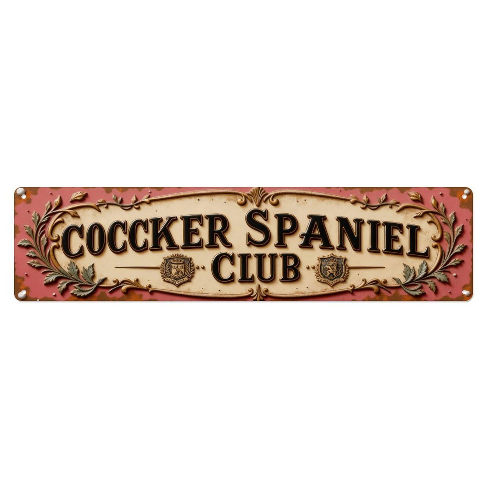 Cocker Spaniel Club Sign Metal Tin Sign Plaque
