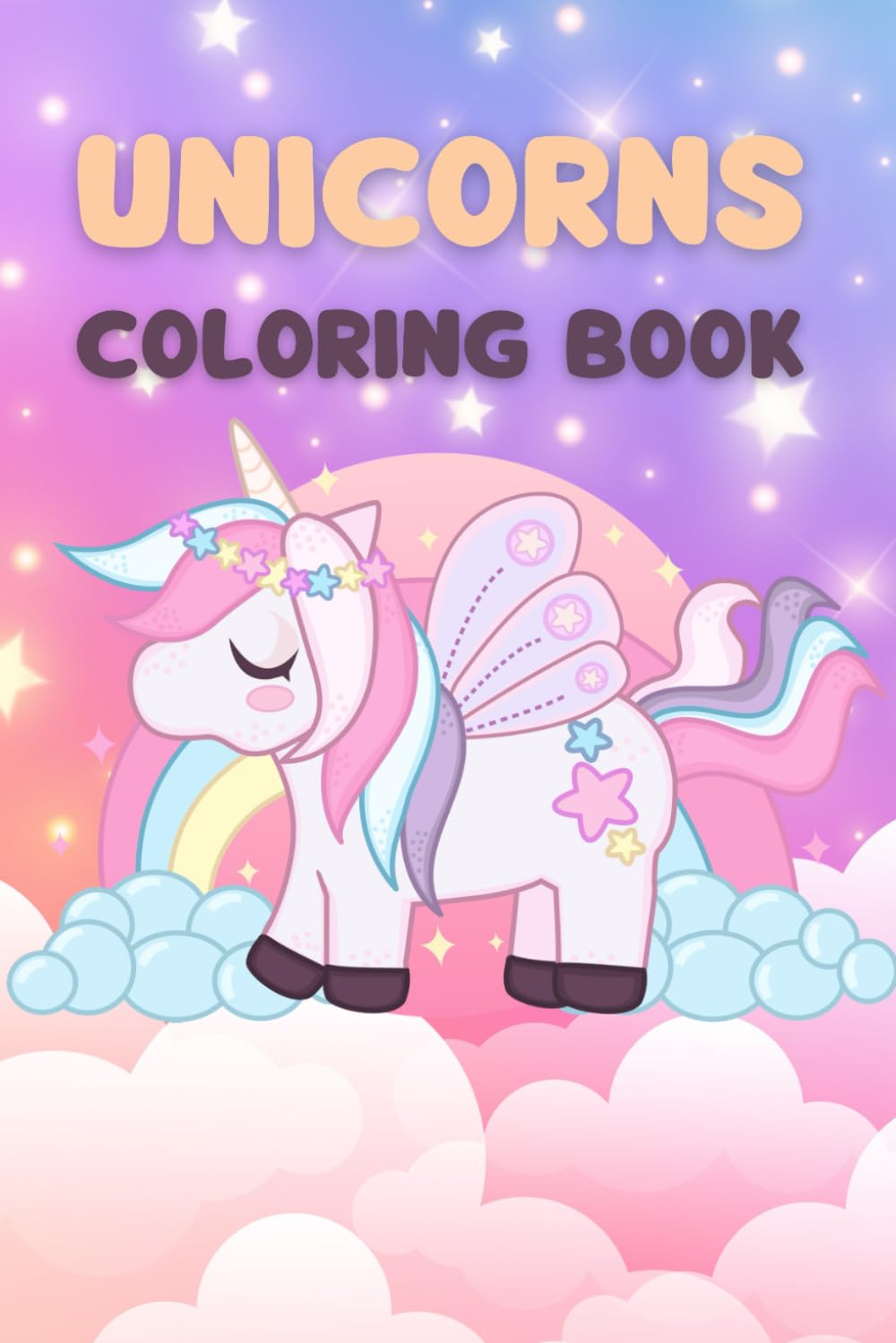 Pink & Purple Unicorn Coloring book: magical unicorn coloring book for learning stress relief and gifting
