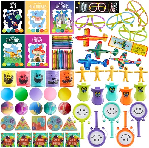 THE TWIDDLERS - THE TWIDDLERS Lot de 60 petits cadeaux d'anniversaire pour enfants de qualité supérieure pour filles et garçons – Sacs cadeaux de remplissage de jouets pour souvenirs, cadeaux d'anniversaire