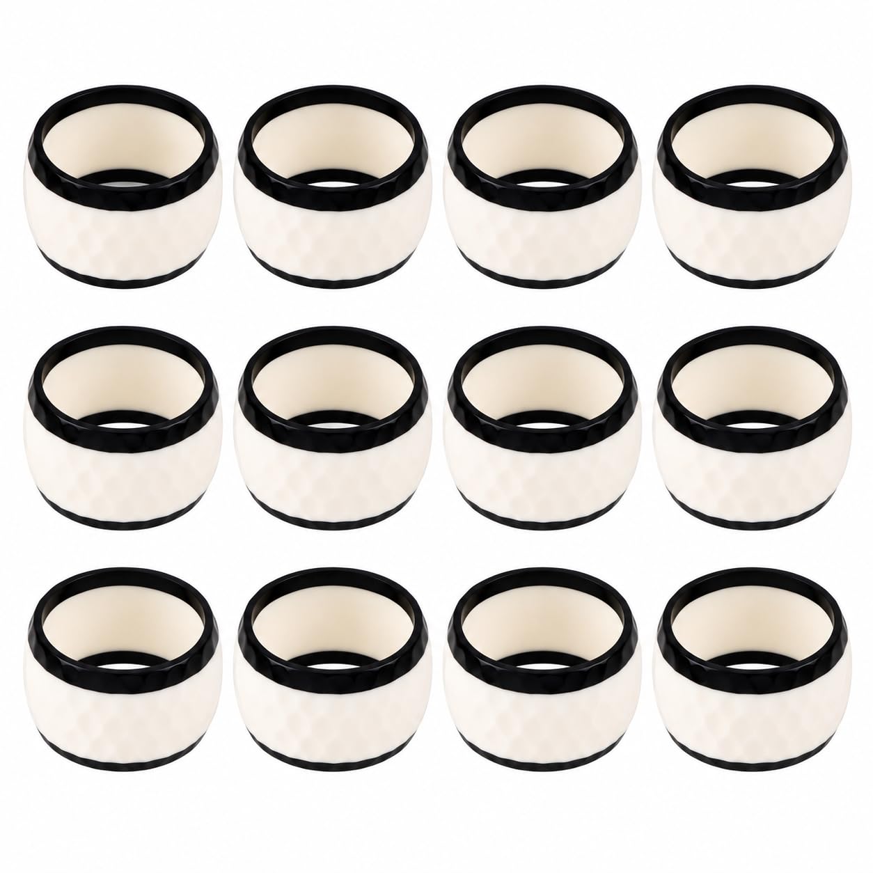 Set di 12 portatovaglioli per la decorazione del tavolo da pranzo, feste, uso quotidiano, portatovaglioli in metallo, per decorare la tavola da pranzo, matrimoni, banchetti, feste, colore bianco