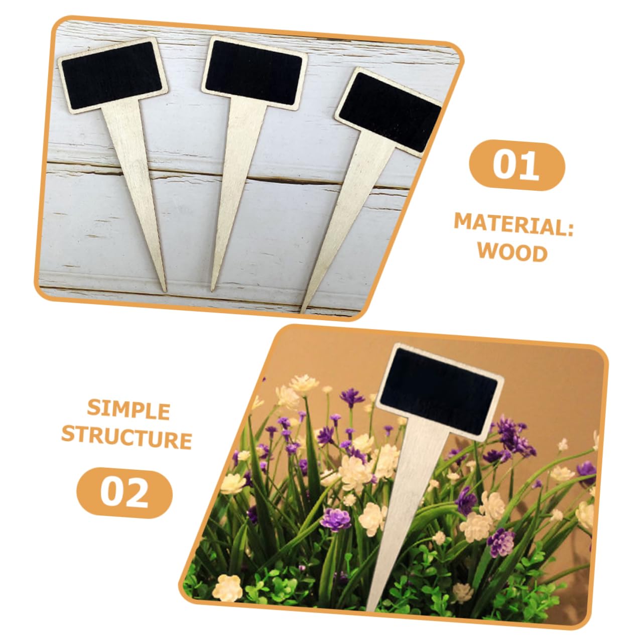 UPKOCH 5 Ensembles Étiquettes Miniatures Pour Plantes Ardoise De Jardin Effaçable Signe Décoratif Pour Identifications Messages Votre 18 Pièces * 5