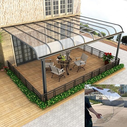 Polycarbonate Roofing Sheet Outdoor Clear, Sturdy Patio Polycarbonate Greenhouse Panels, UV Protection Rain pergola roof Panels, cuts Easily Suitable for patios, partitions, etc.