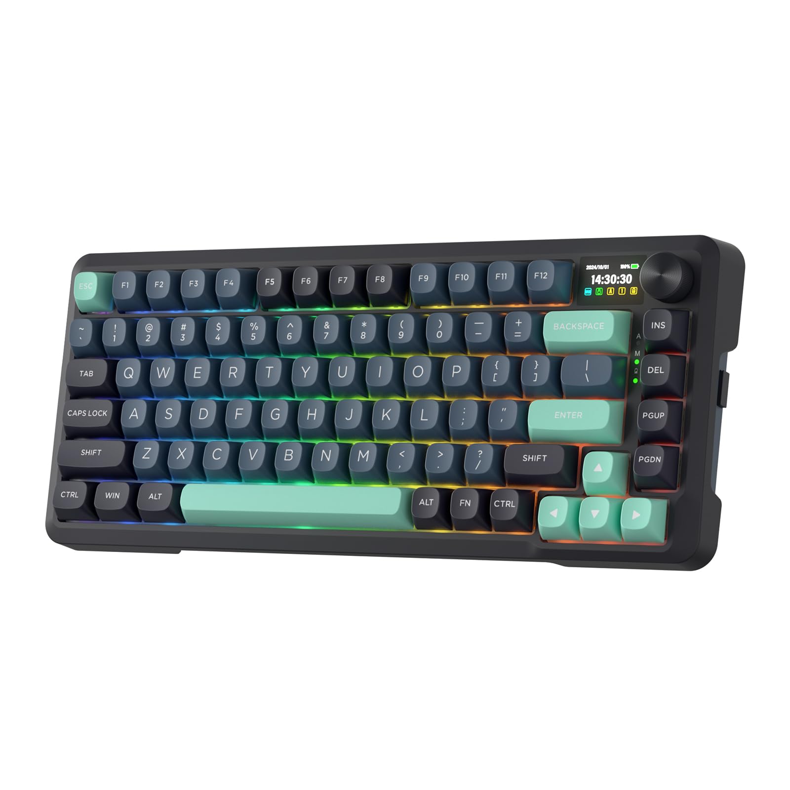 K724 PRO Wireless Gasket Gaming Keyboard with Hype Screen and Button, 80% Mechanical Keyboard, Easy to Use 1.14 Inch TFT Info Display, 5-Layer Noise Reduction, Linear Switch