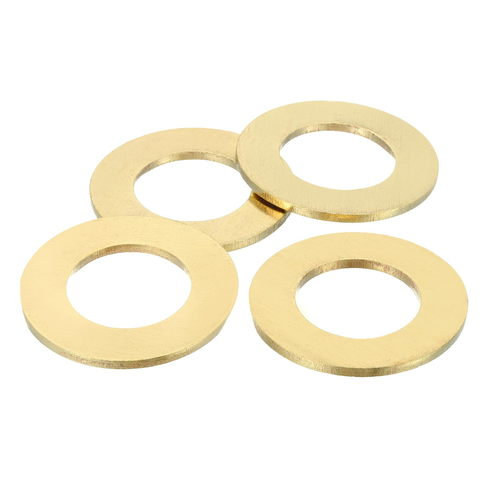 sourcing map 4 Pack Brass Flat Washer, M30 Copper Washers Crush Washer Kit Assortment, 30mm ID, 54mm OD, 3mm Thick for Bolts Screws Machinery Repair, Outdoor Construction