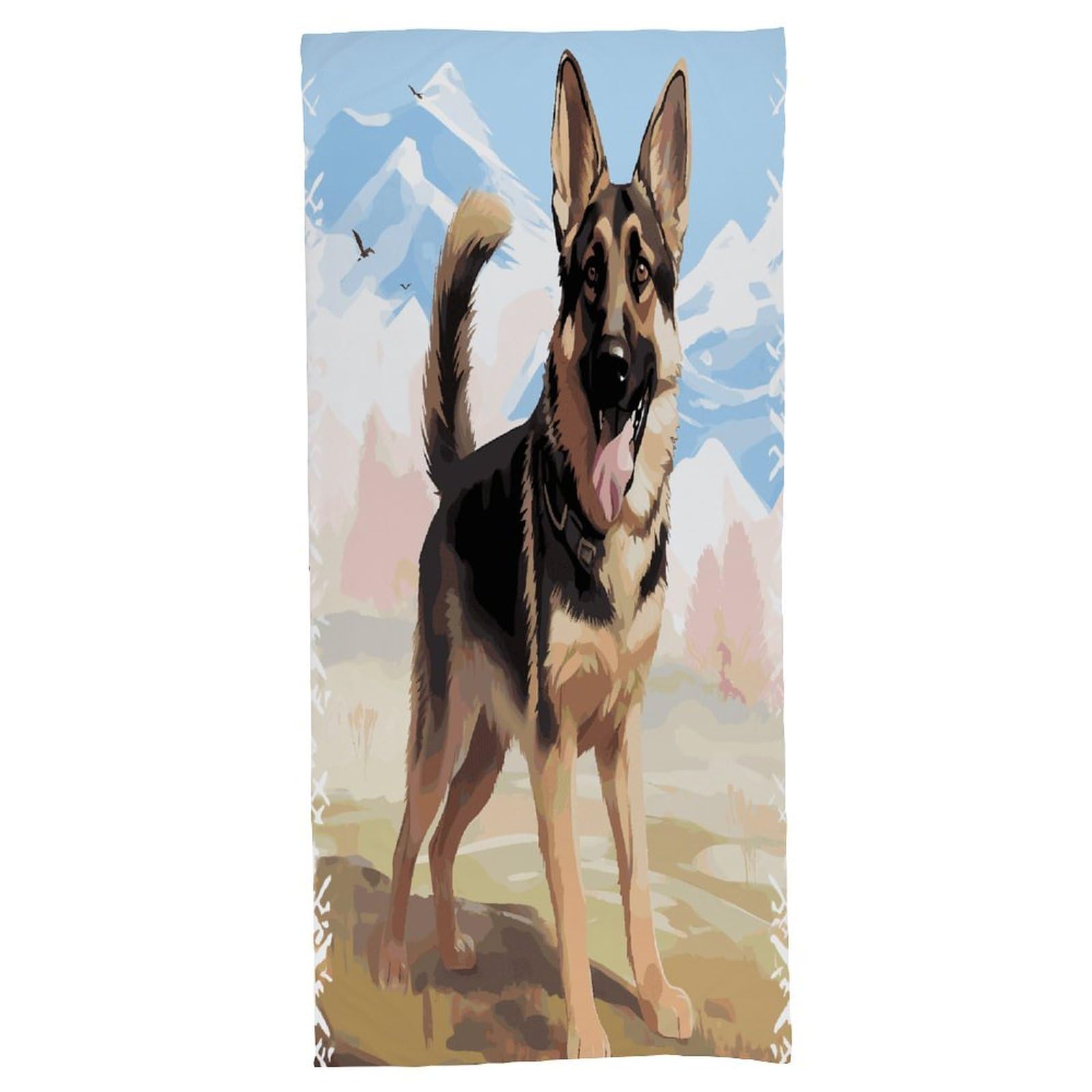 Fekiloot Men's Style German Shepherd Dog Lovers Bath Towel Highly Absorbent,Beach Towels For Wo,Pool Towel Bathroom Essential For Beach,Gym,Travel, Camp