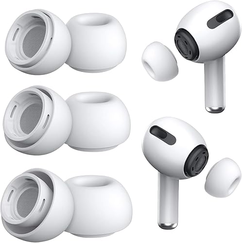 3 pares de almohadillas de repuesto para Airpods Pro 12, puntas de goma de silicona con orificio de reducción de ruido para Airpods de 1 y 2