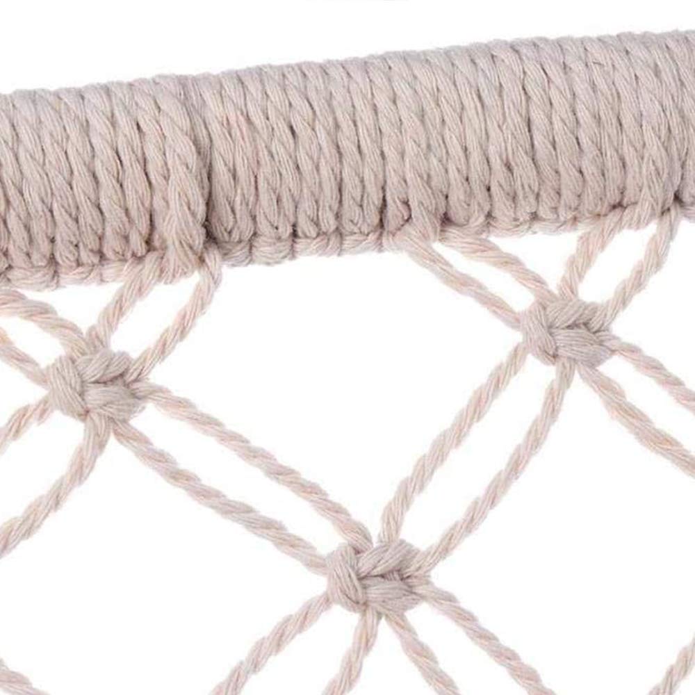Berceau Suspendu Hamac Pour Bébé Fille/Garçon Pur Coton Tricoter Lit de né Bébé Coton tissé Corde pour garçons Filles Filet en macramé Respirant Mesures Franges Corde Macramé,Blanc,With accessories