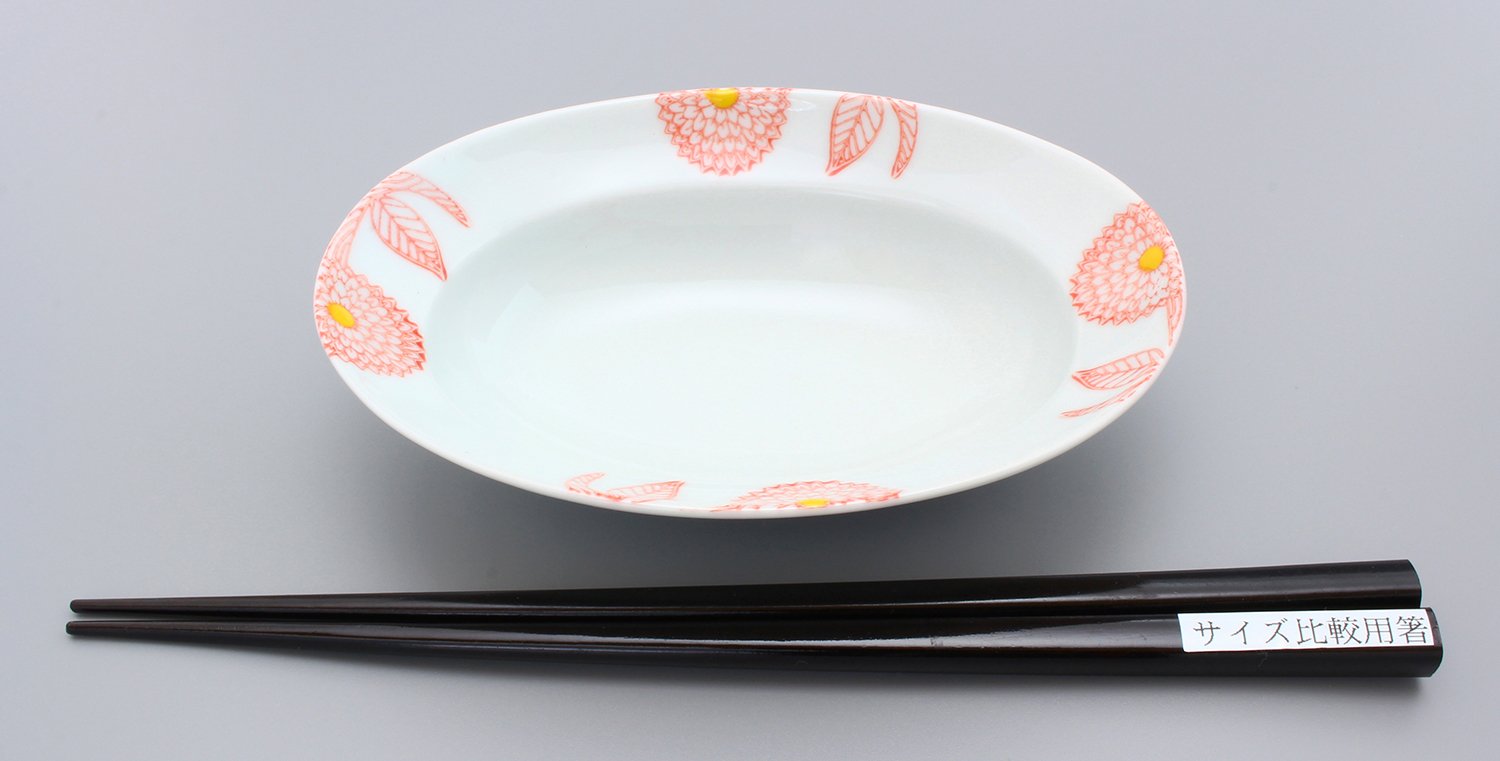Amazon｜波佐見焼 勲山窯 ダリア 楕円鉢 (小) 赤 14-004｜飯碗