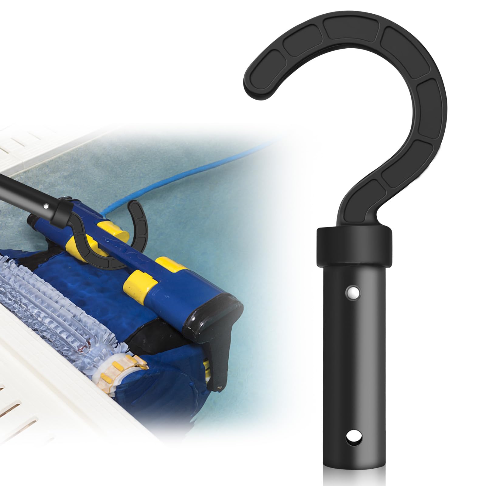 Palo Limpiafondos Piscina, Pool Hooks for Poles Accessories, Pool Pole Hooks for All Robotic Pool Vacuum Cleaner, Pool Vacuum Sweeper Hooks for Pool Pole Attaches to Telescopic Poles