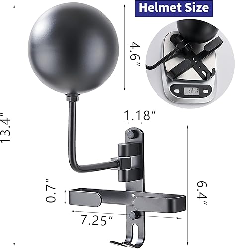 Miniatura 2 de Soportes para casco de motocicleta con guantero, soporte de pared para casco de motocicleta, ganchos para casco, rotación de 180 grados, accesorios
