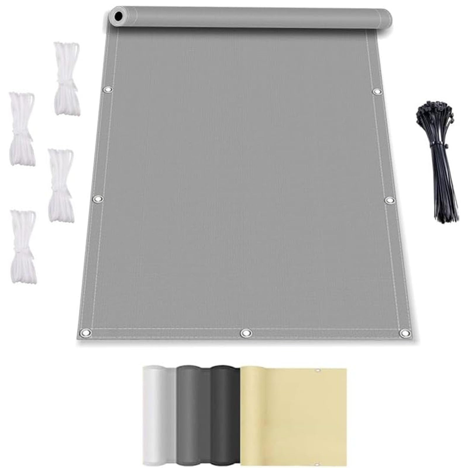 Voile d'ombrage rectangulaire gris clair 1.5x2.5m imperméable pour extérieur