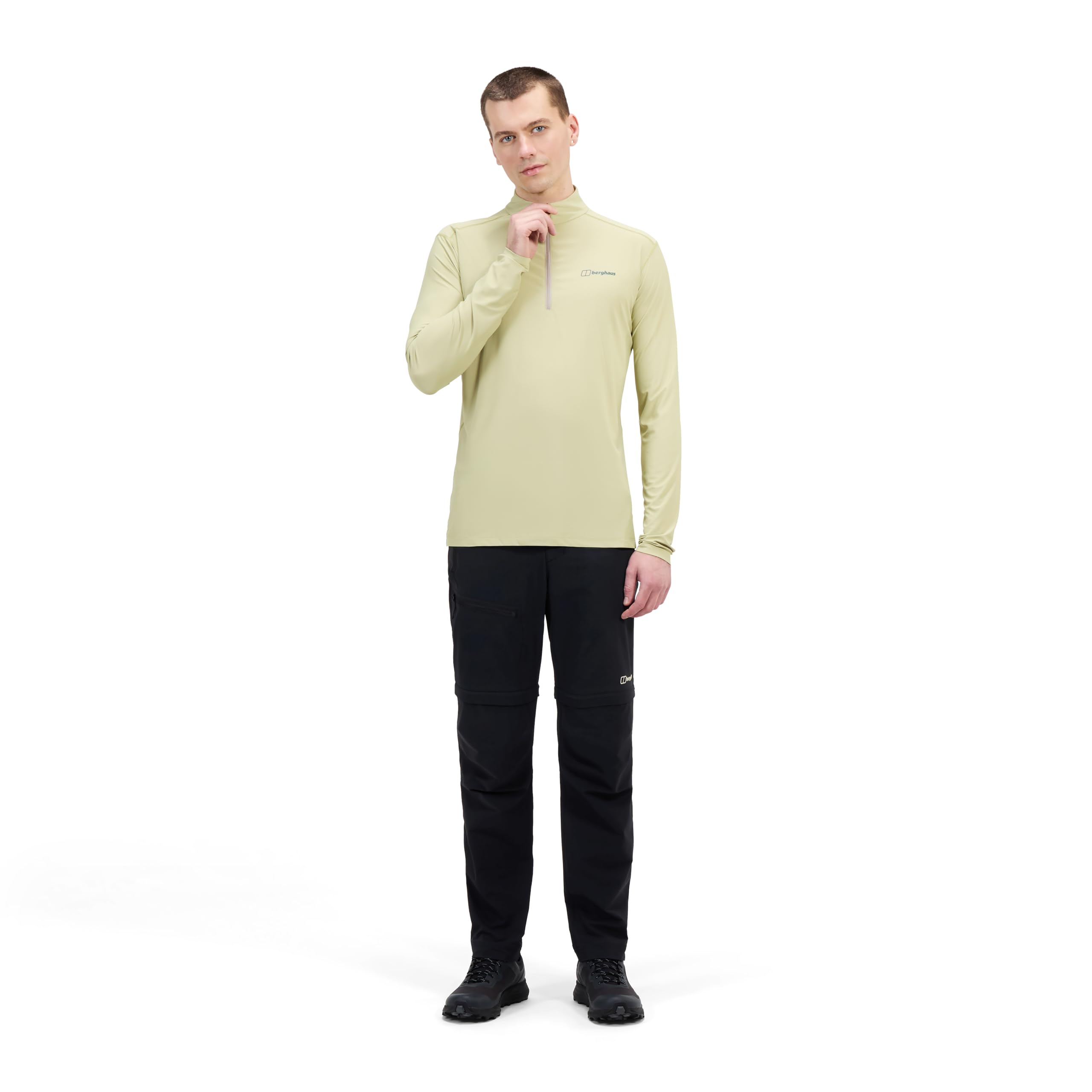 Berghaus Herren 24/7 Langärmeliges Baselayer-Funktions-T-Shirt mit halbem Reißverschluss T-Shirt