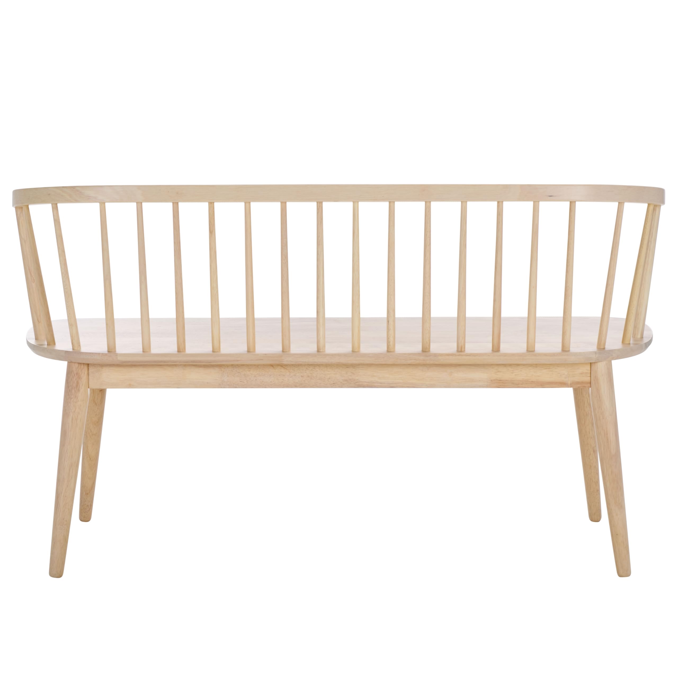 SAFAVIEH Furniture - Blanchard Spindle Bench - White Washed - Solid Wood - Classic Windsor Design - Ideal for Entryway, Bedroom, Dining Room, 17.8" Seat Height (BCH8500J)
