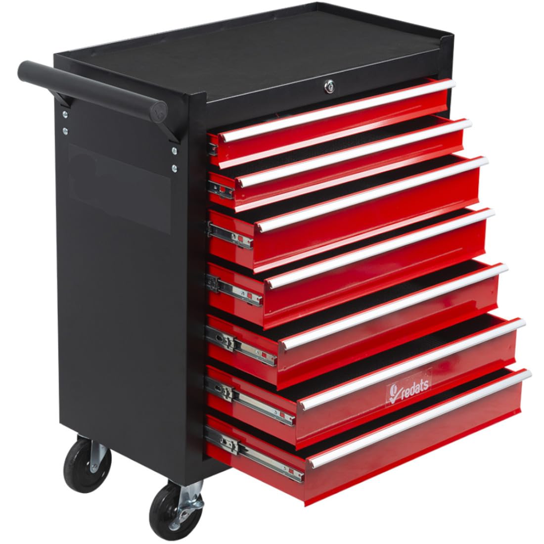 SIO Carro de Herramientas 7 Cajones con Cerradura – Carro Taller Metálico con Ruedas, Sistema de Bloqueo y Gran Capacidad – Organizador Profesional para Mecánica y Taller - Carro Porta Herramientas