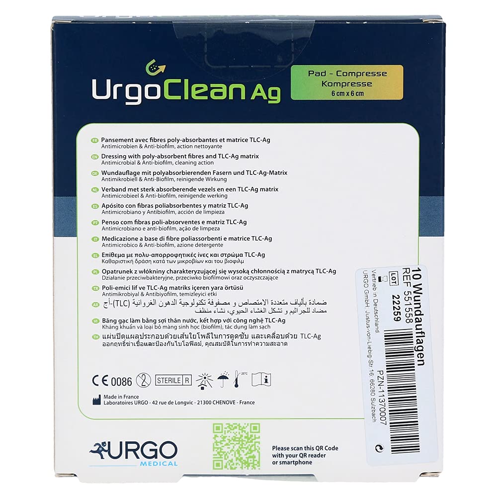 URGOCLEAN Ag Vlieskomp.6x6 cm steril 10 Stück