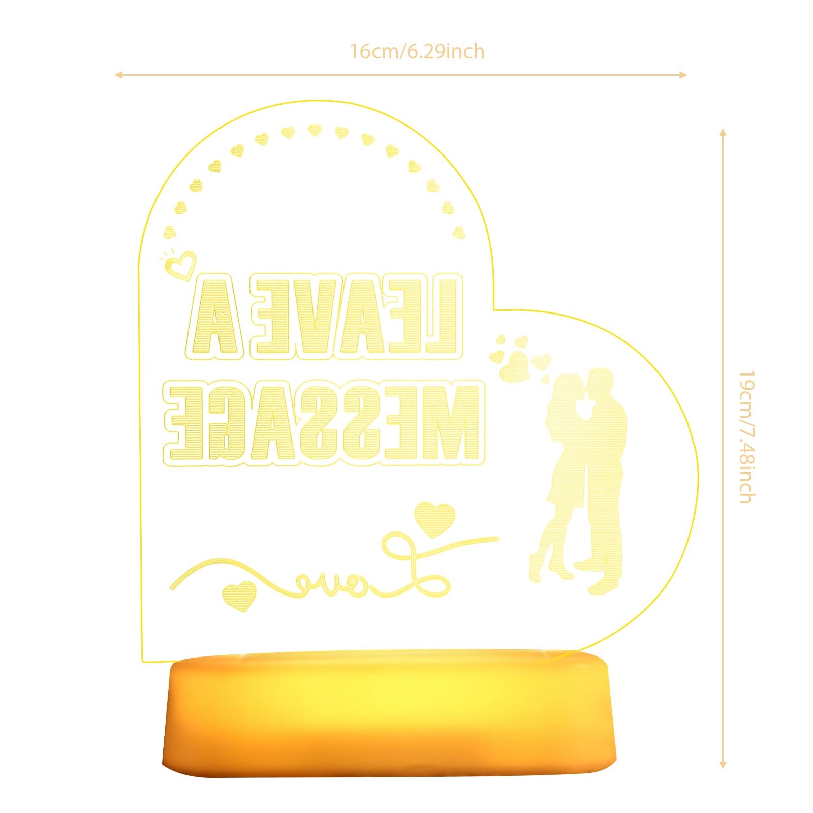 Libro degli ospiti audio con segnale LED per matrimonio, romantico amore 3D acrilico per matrimonio, libro degli ospiti rotativo per matrimoni, feste, compleanni, affitti, confessioni e occasioni