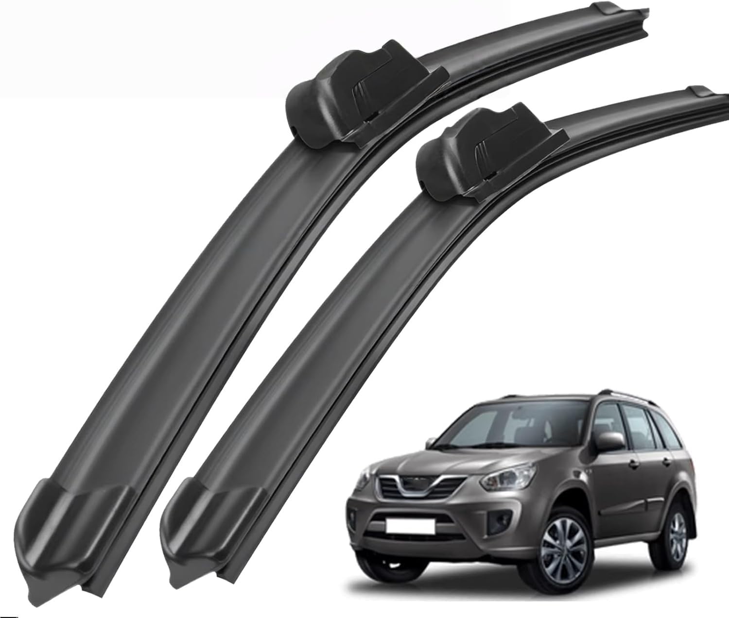 liufangfc Front Windscreen Beam Wipers for Chery Tiggo FL 2011-2015 24"+19", Set of 2 Replacement Blades with Pre-assembled Adapter, Only for Right-Hand Drive (UK)