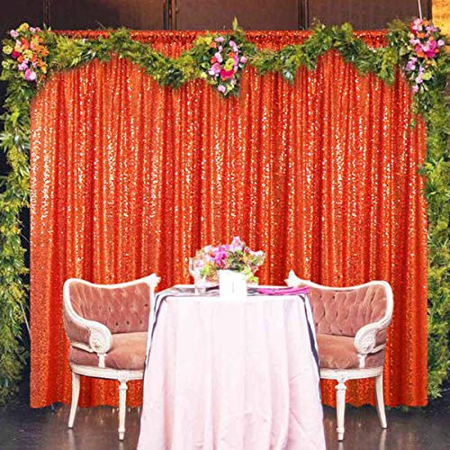 Sequin Curtains 2 Panels 2FTx8FT Glitter Sequin Backdrop Curtains Sequin Photo Backdrop Sequin Window Curtains Payette Sequin Curtain Panels Wedding Party Background Drapes (8FTX8FT, Coral)