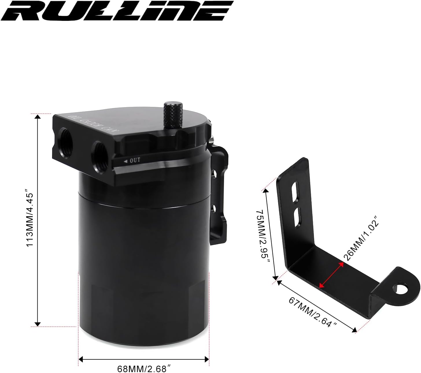 RULLINE Oil Catch Can Compatible with 2014-2018 Chevy Silverado 1500 GMC Sierra 1500 2015-2020 Chevy Tahoe Suburban GMC Yukon with Update Knitted Tube