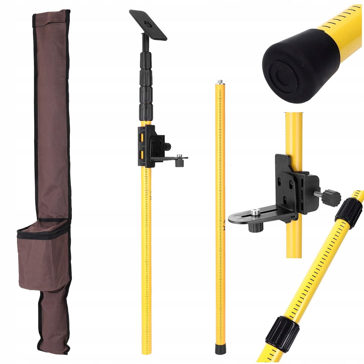Rosfix Trípode telescópico de 405 cm, aluminio, 1/4 pulgadas, pinzas excéntricas con bolsa