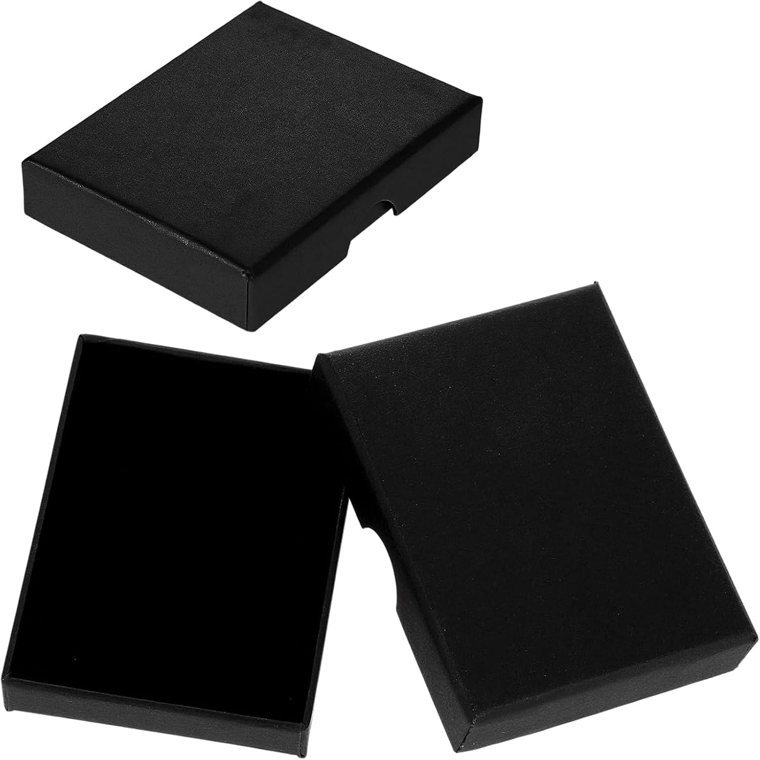 2 Pcs Small Jewelry Gift Box, Cardboard Jewelry Box with Lids Necklace Boxes for Jewelry Gift, Case for Bracelets Necklaces Earrings Ring Jewelry Gift (Black)