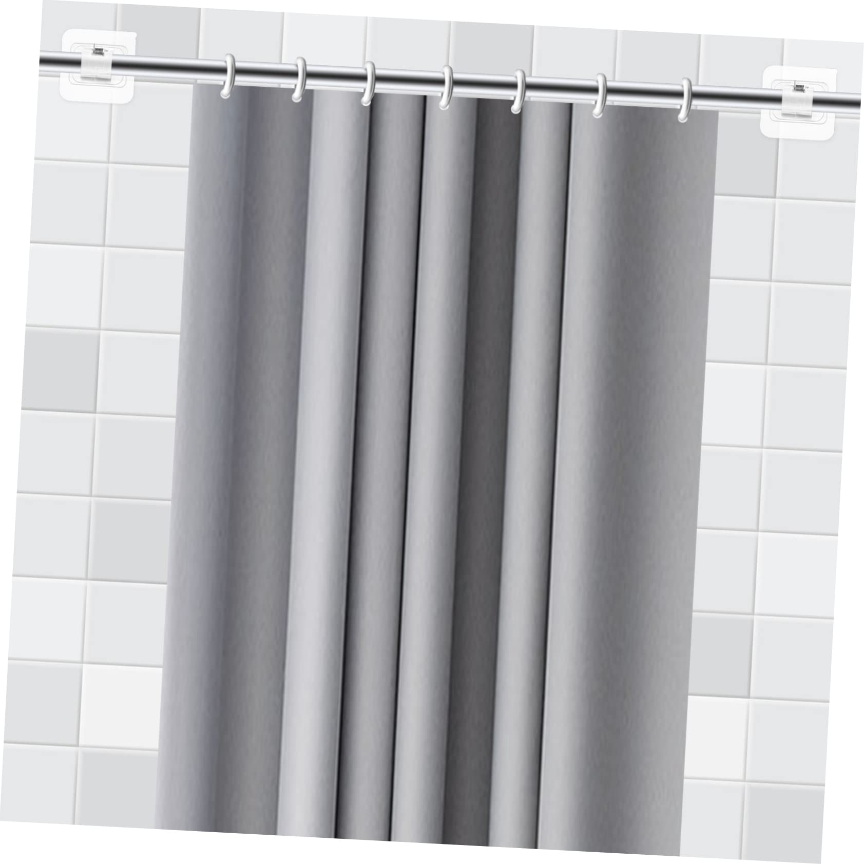 Lot de 20 supports de tringle à rideaux auto-adhésifs sans perçage, faciles à installer, clips de plafond et crochets pour décoration d'intérieur, adhésif puissant, accessoires de rideaux élégants
