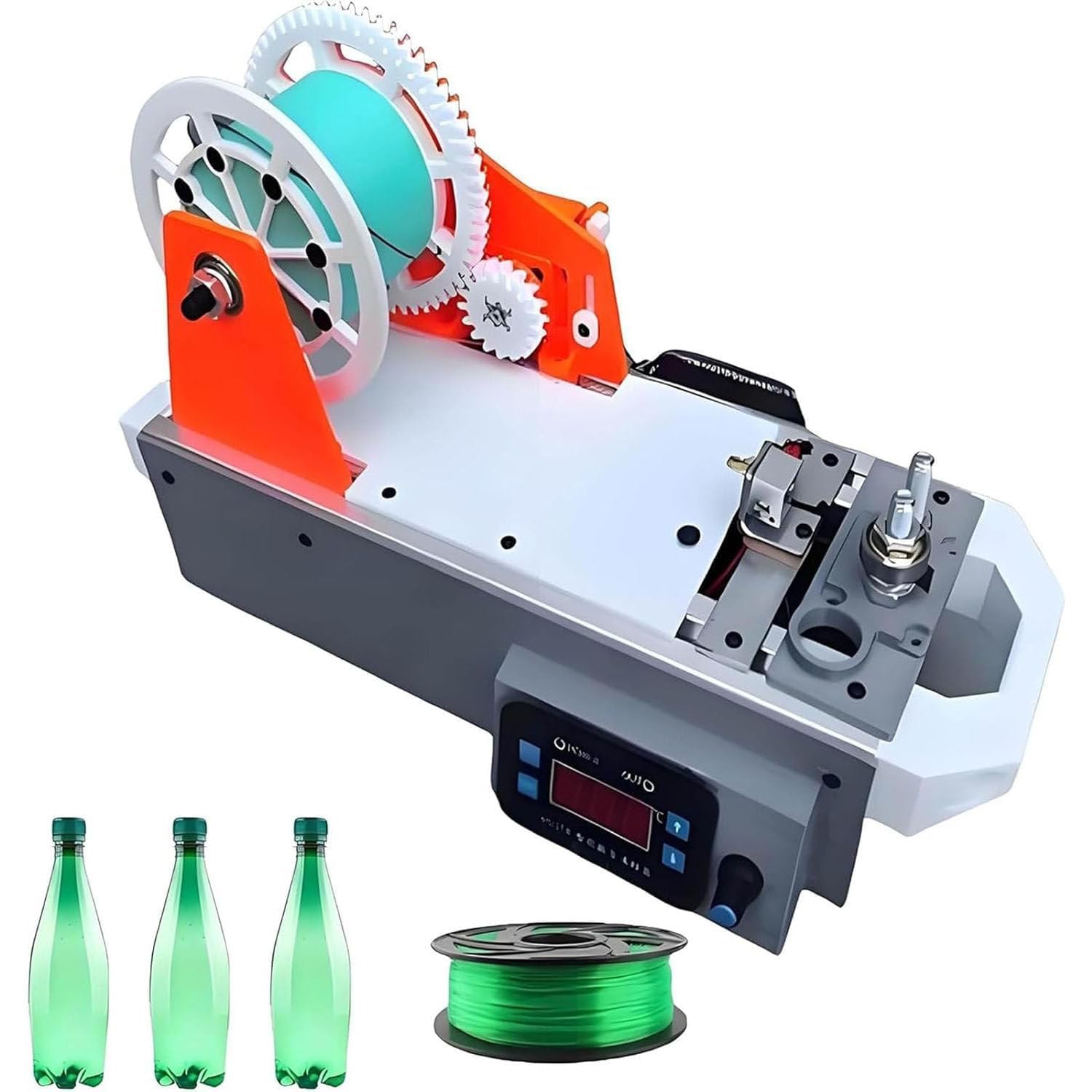 Machine d'extrusion de filament pour imprimante 3D - Extrudeuse PET de bureau avec contrôle numérique de la température pour recycler les bouteilles en plastique - Solution d'extrusion écologique