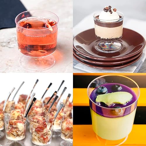 Miniatura 5 de Lakesstory Vasos de plástico para vino de 2 onzas, paquete de 10 copas de vino pequeñas, copas de vino de plástico, vasos de degustación de 2 onzas,