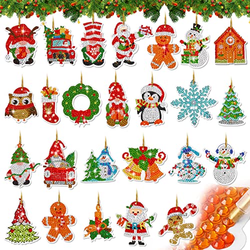 BETESSIN 25Pcs Diamond Painting Weihnachten Anhänger Diamant Malerei...