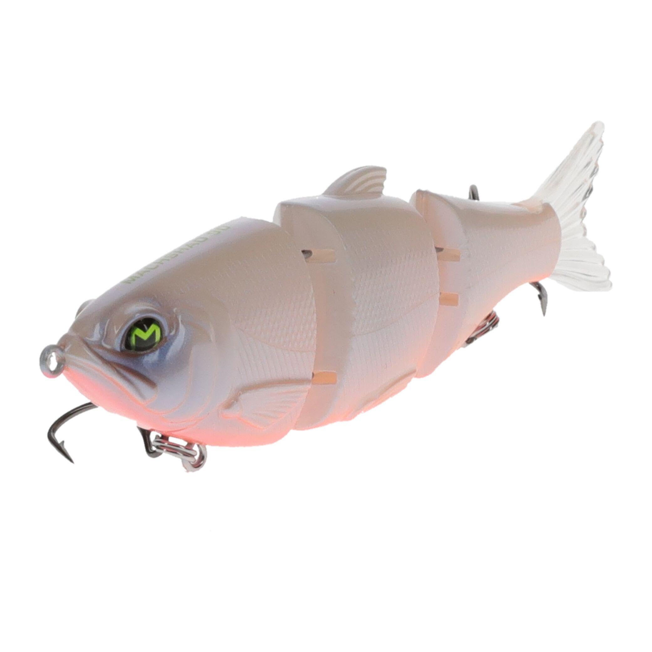 Lew's MachShad Fishing Lure, Lipless Jointed Swimbait, Realistic Swimming Action, Slow Sinking, Size 4 Mustad KVD Elite Short Triple Grip Treble Hooks