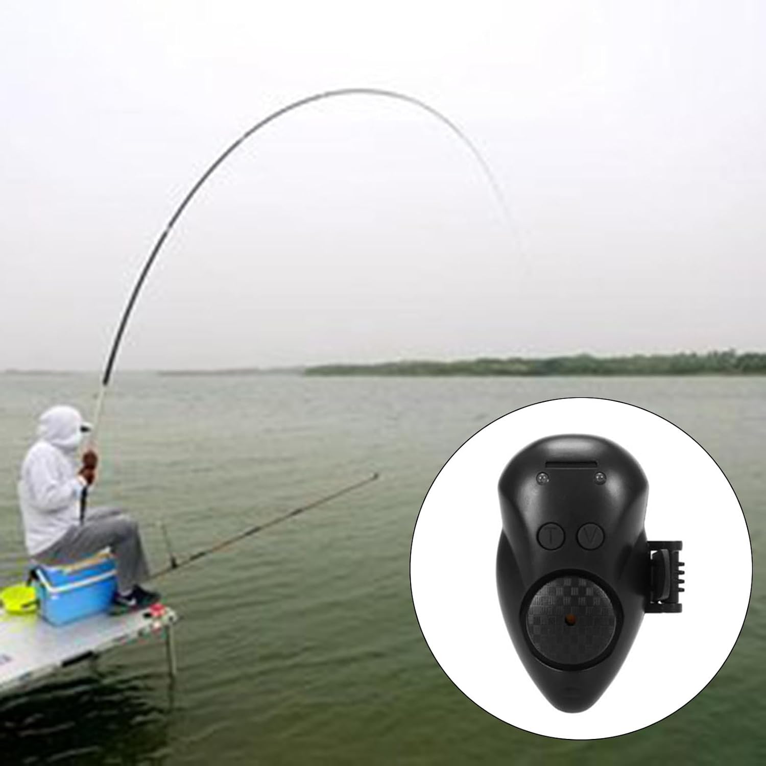 Biting Alarm, Electronic Fishing Alarms Indicators, Sounds Biting Alerts Bells with Light Fishing Bells Clamps on Rod